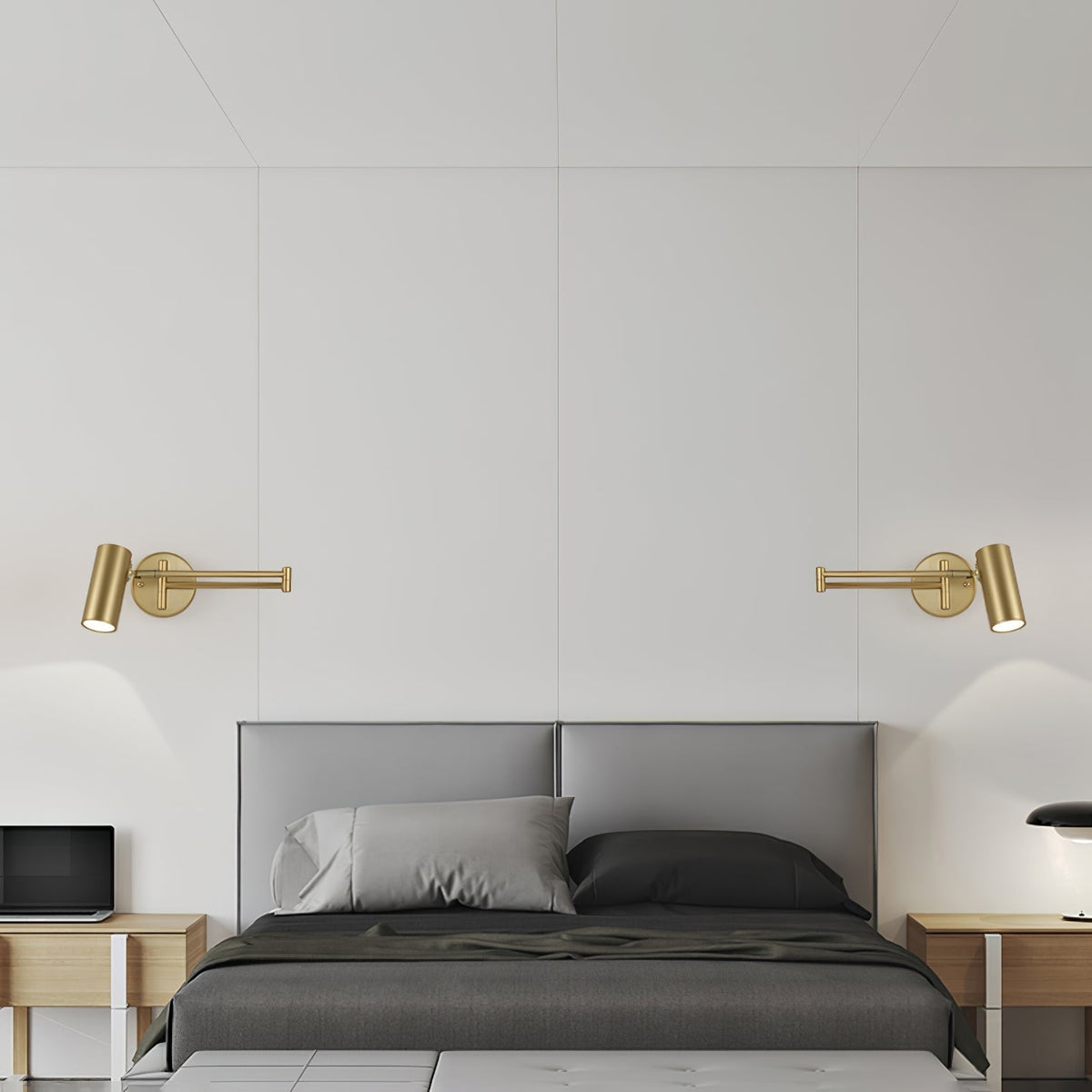 Swing Arm Wall Lamp, LED Wall Light Fixture for Reading – image 30