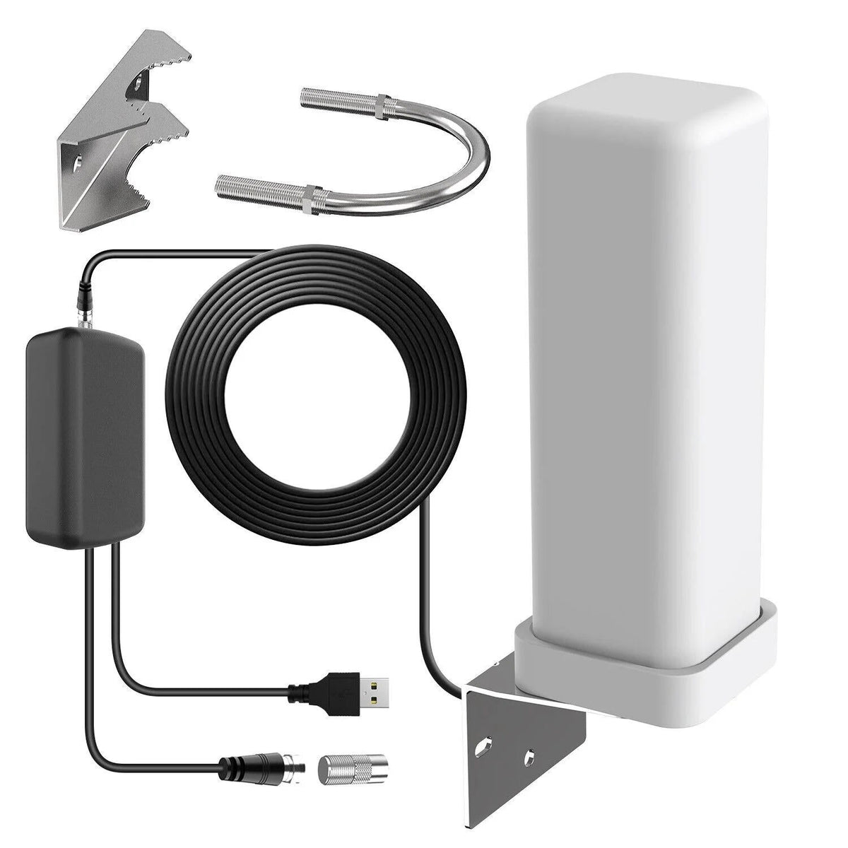 Outdoor TV Antenna Long Range, Digital TV Antenna for Local Channels, HDTV Antenna with 360 Degree Reception and UHF VHF