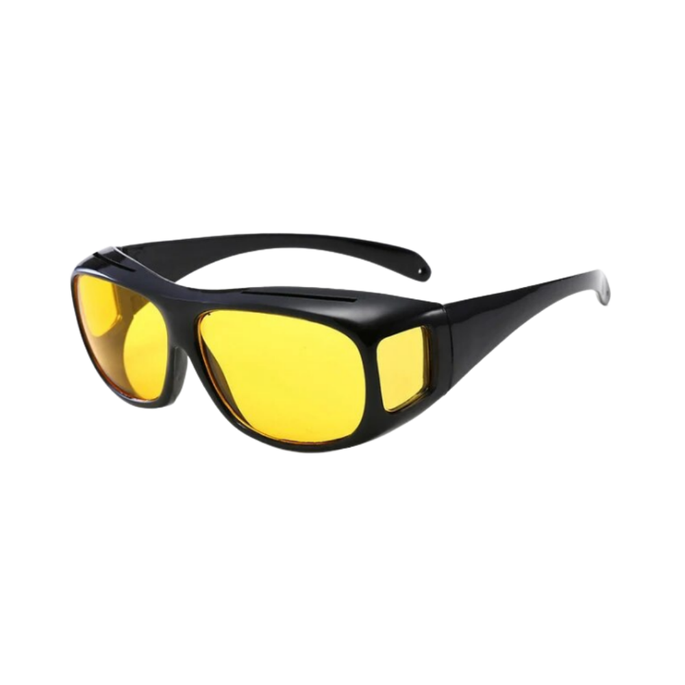 Night Driving Glasses Polarized, Anti Glare Glasses with Yellow Tint, Fit Over Tinted Glasses for Driving at Night