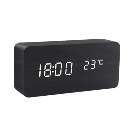 Digital Clock for Desk, Wooden Digital Clock with Sound Activation – image 16