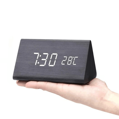 Digital Clock for Desk, Wooden Digital Clock with Sound Activation – image 22