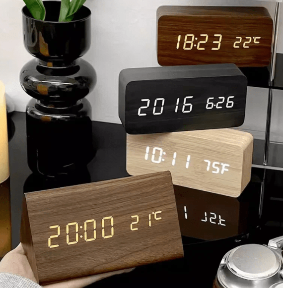 Digital Clock for Desk, LED Desk Clock for Bedside Table and Shelf