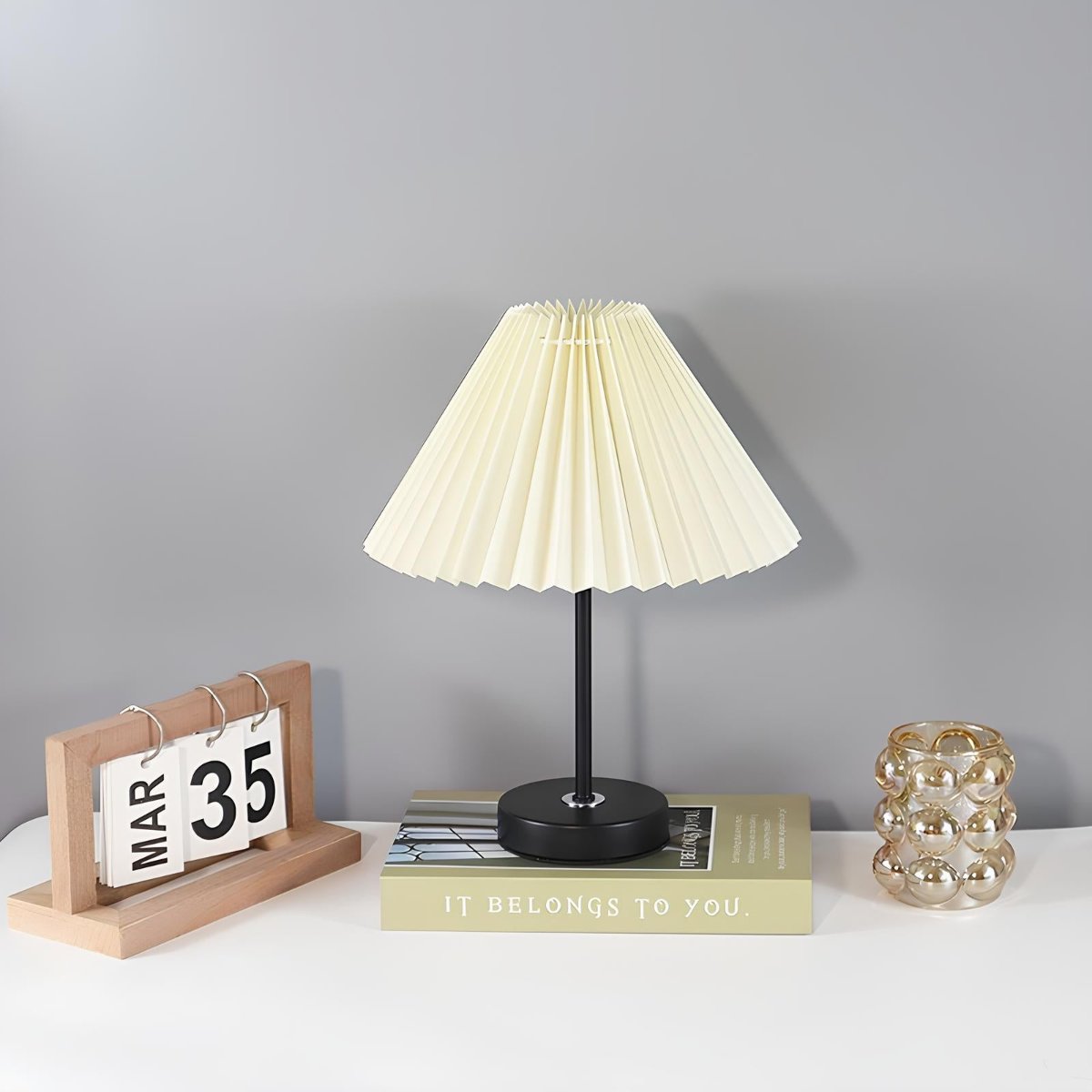 Pleated Fabric Shade Table Lamp 1