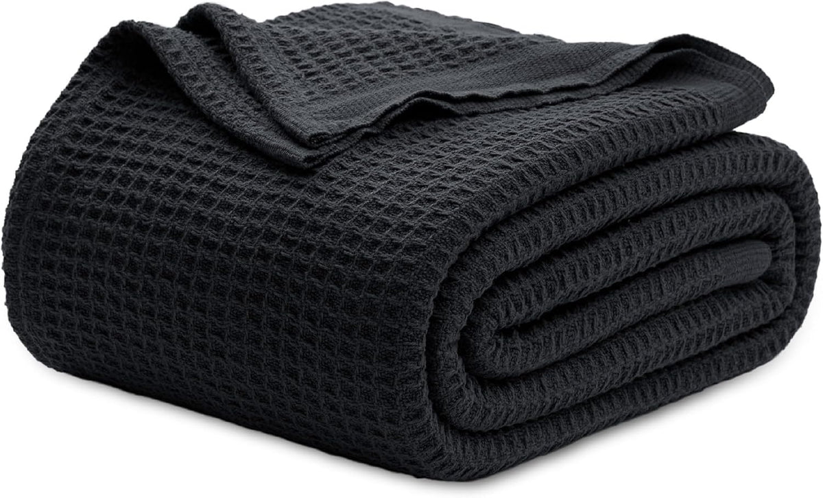 Cotton Throw Blanket, Waffle Weave King Size Blanket for All Seasons – image 29