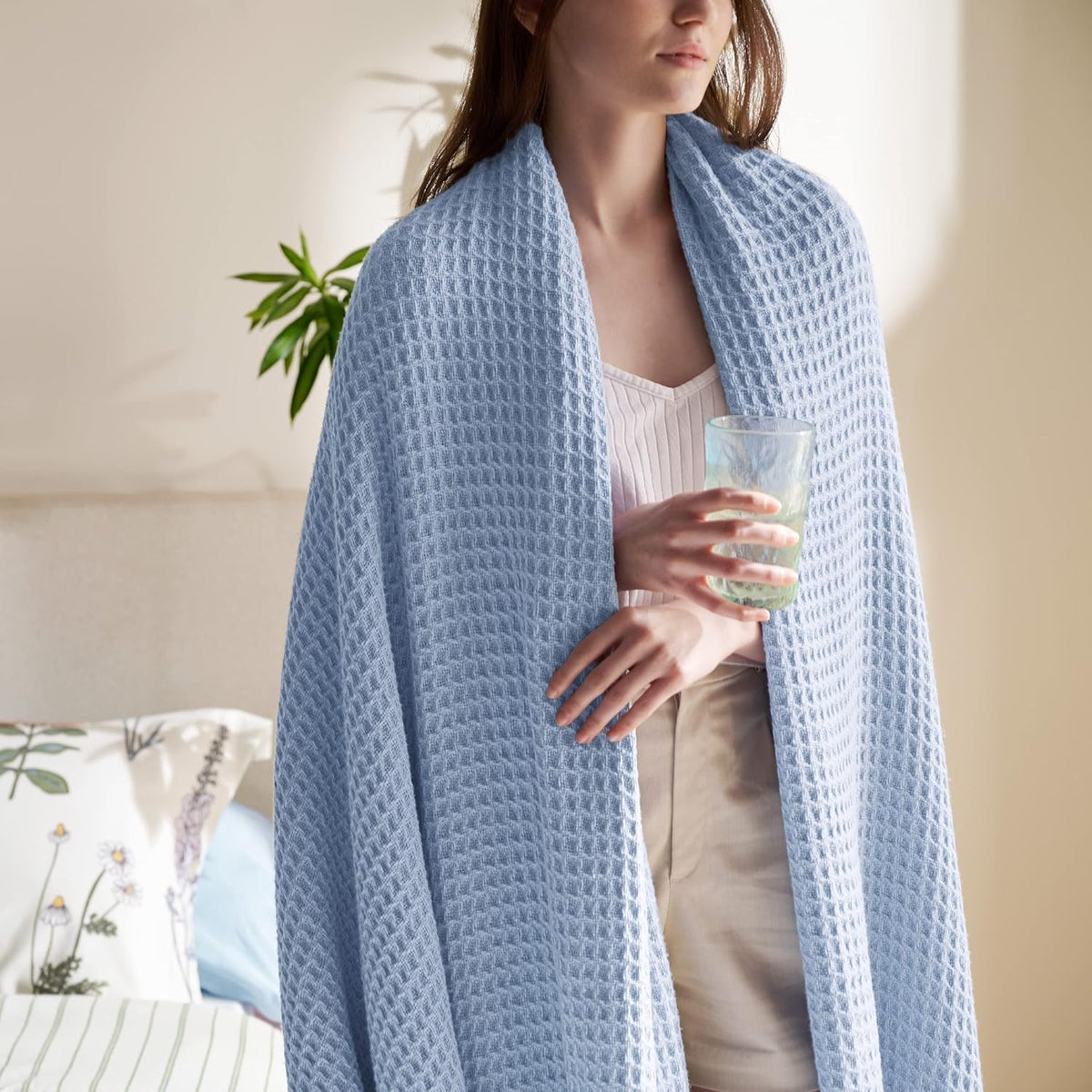 Cotton Throw Blanket, Lightweight Queen Size Blanket – image 46