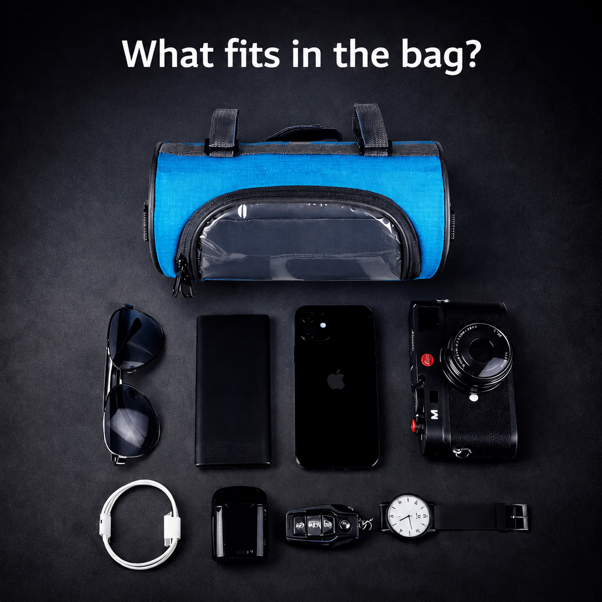 Bike Handlebar Bag with Phone Holder, Bike Accessories with Shoulder Strap – image 6
