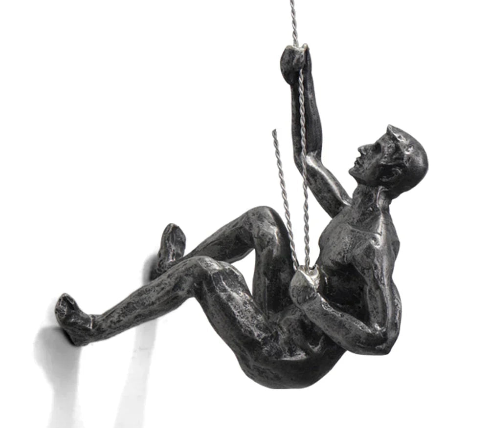 Climber Wall Art, Wall Sculpture in Resin and Iron