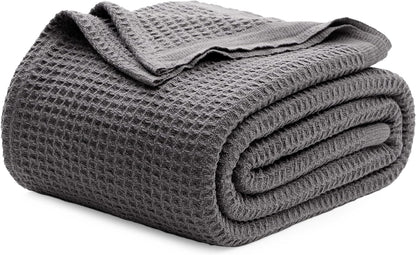 Cotton Throw Blanket, Waffle Weave King Size Blanket for All Seasons – image 33