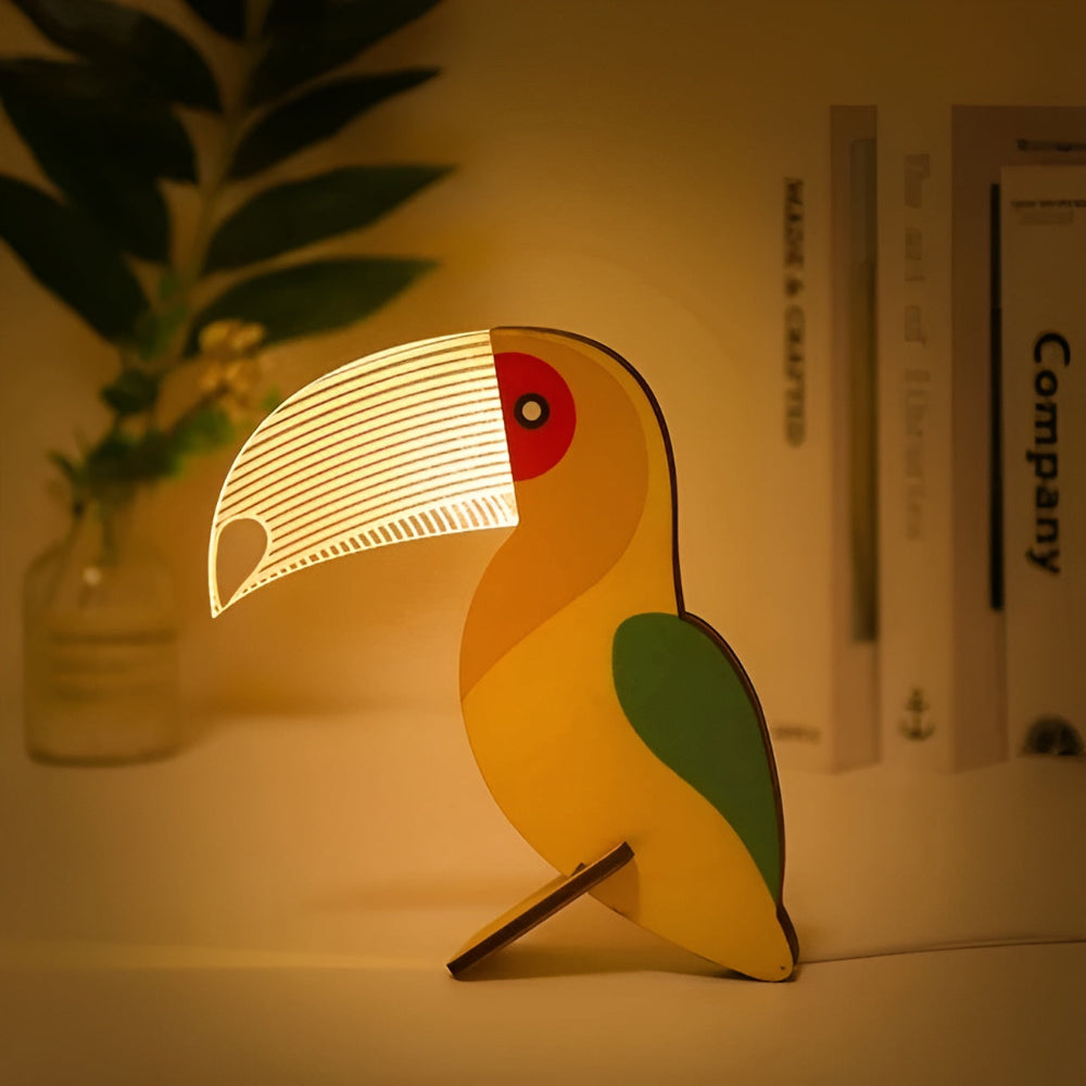 Animal Table Lamp, Childrens Night Light with Touch Switch, Small Touch Lamp with USB C for Kids Room
