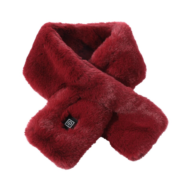 Winter Scarf, Electric Heated Scarf with 3 Heat Levels, Faux Fur Scarf, Neck Warmer for Cold Days, Heated Apparel