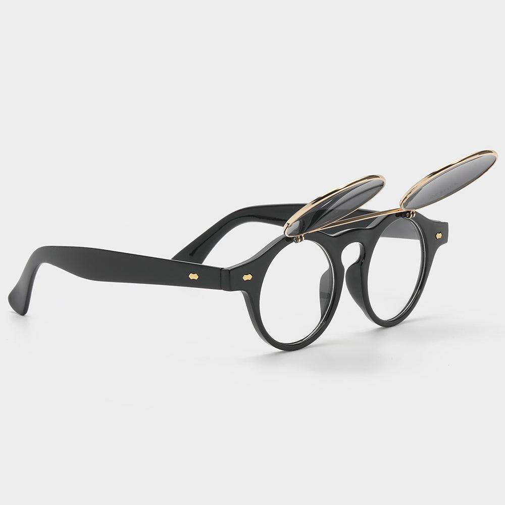 Round Sunglasses, Flip Up Shades with Clear and Tinted Lenses – image 13