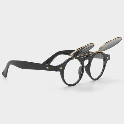 Round Sunglasses, Flip Up Shades with Clear and Tinted Lenses – image 13