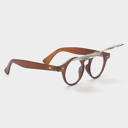 Round Sunglasses, Flip Up Shades with Clear and Tinted Lenses – image 9