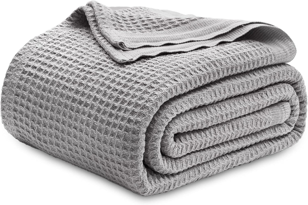 Cotton Throw Blanket, Waffle Weave King Size Blanket for All Seasons – image 23