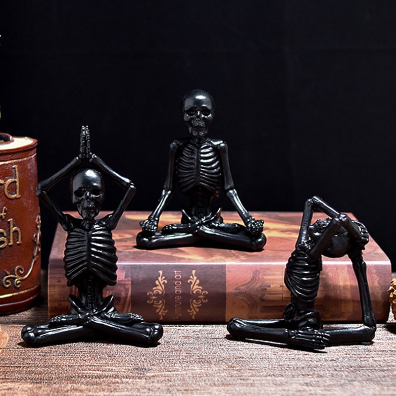 Halloween Skeleton Figurine in Yoga Pose, Desk Decor and Shelf Decor – image 13