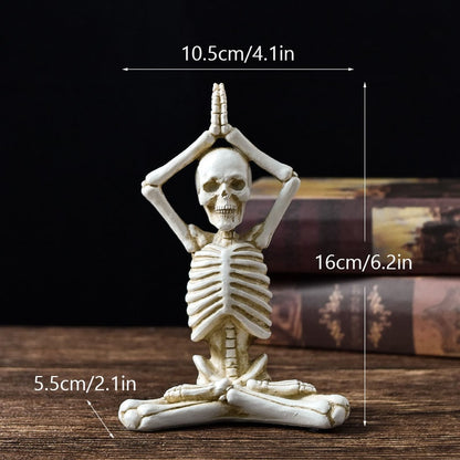 Halloween Skeleton Figurine in Yoga Pose, Resin Collectible Figurine – image 16