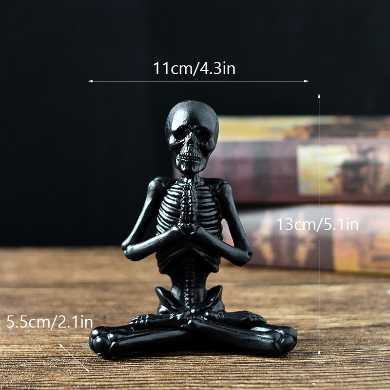 Halloween Skeleton Figurine in Yoga Pose, Desk Decor and Shelf Decor – image 5