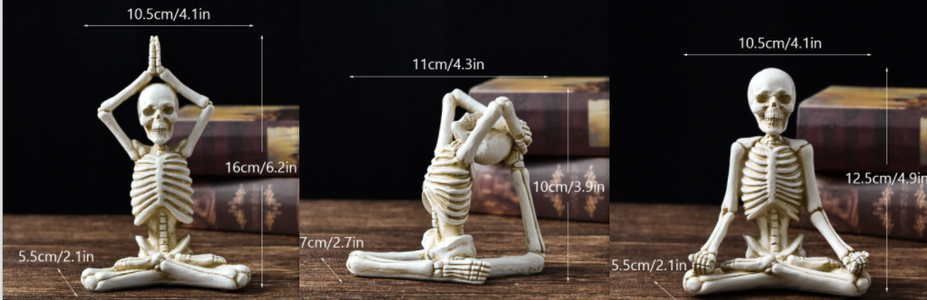 Halloween Skeleton Figurine in Yoga Pose, Halloween Decorations – image 6