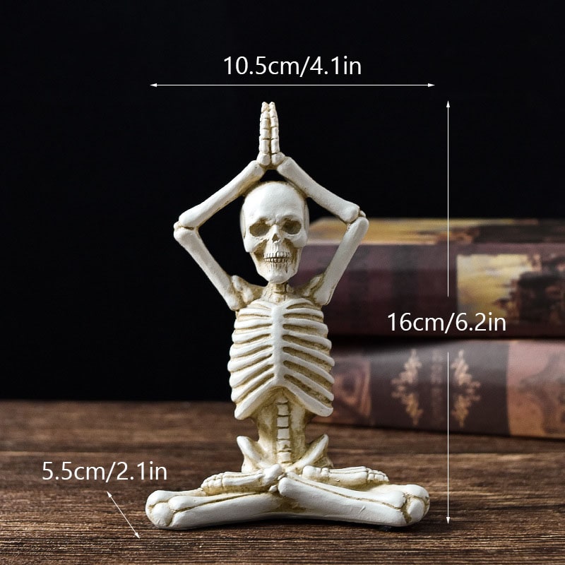 Halloween Skeleton Figurine in Yoga Pose, Desk Decor and Shelf Decor – image 9