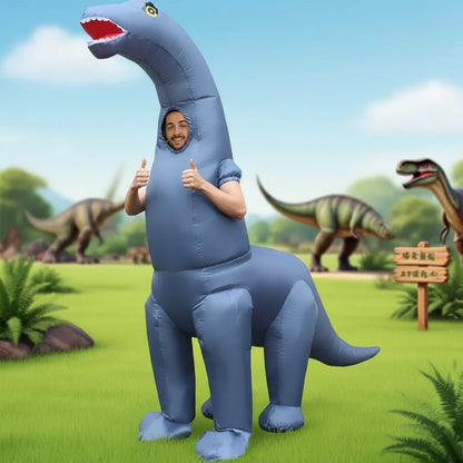 Kids Halloween Costumes, Inflatable Brachiosaurus Dinosaur Costume with Long Neck