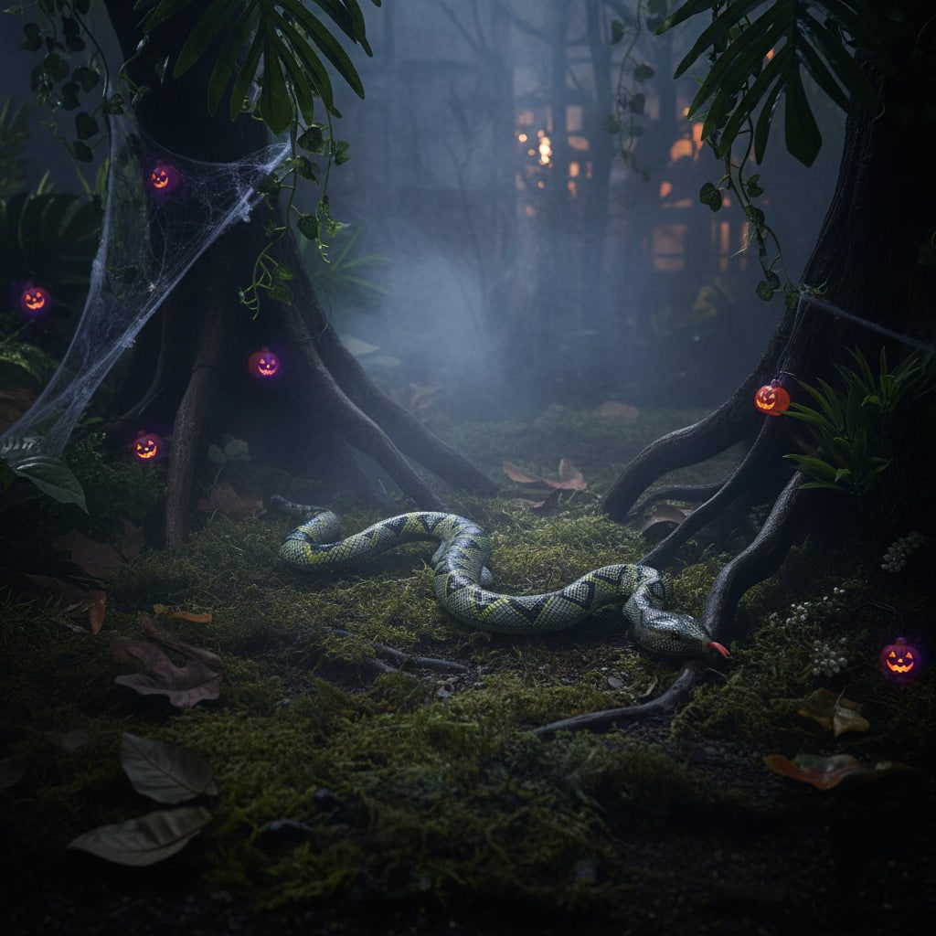 Inflatable Fake Snake Halloween Decoration with Scale Print – image 4