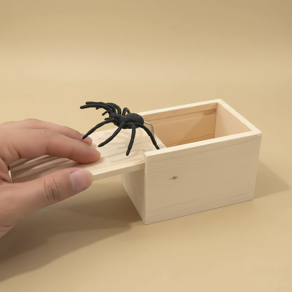 Spider Trick Box, Wooden Surprise Box Gag Gift for Office Pranks – image 7