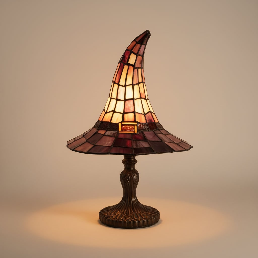 Tiffany Lamp, Witch Hat Stained Glass Table Lamp