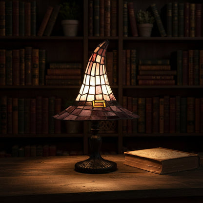 Tiffany Lamp, Witch Hat Stained Glass Table Lamp – image 6