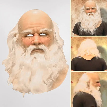 Realistic Santa Claus Mask, Full Head Latex Mask for Christmas Dress Up