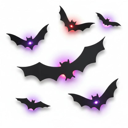 Halloween Decorations Outdoor and Indoor, 3D Halloween Bats with LED Lighting – image 4