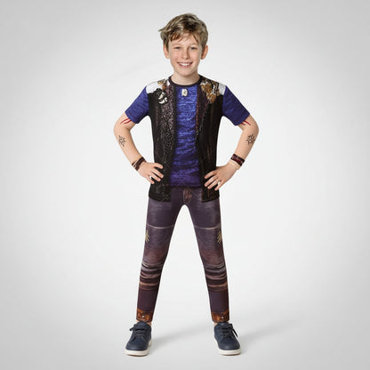 Kids Halloween Costumes, Rock Star Halloween Outfit with Tattoo Sleeves, One Piece Costume Jumpsuit, Carnival Outfit