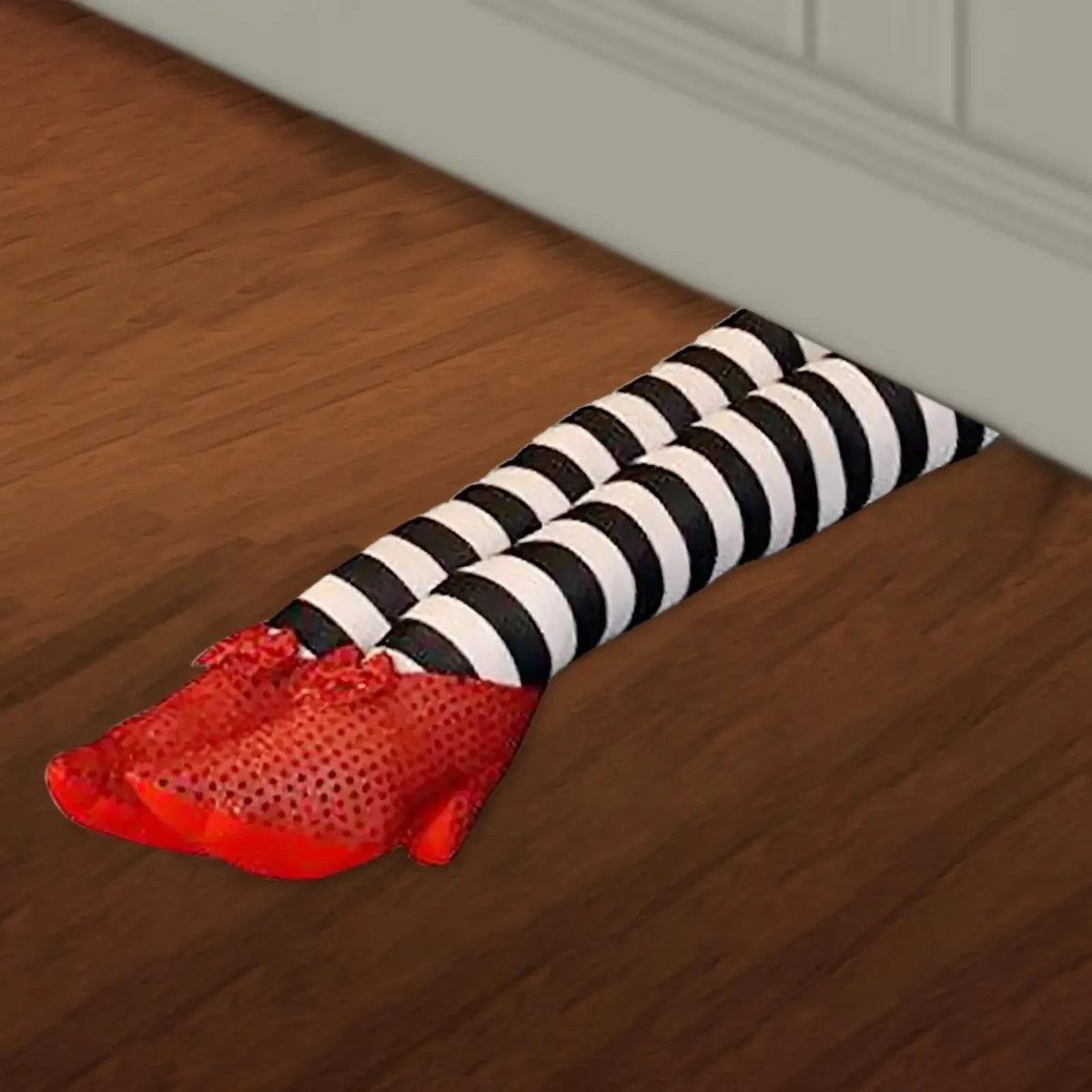 Front Door Stopper, Halloween Decoration with Plush Witch Legs