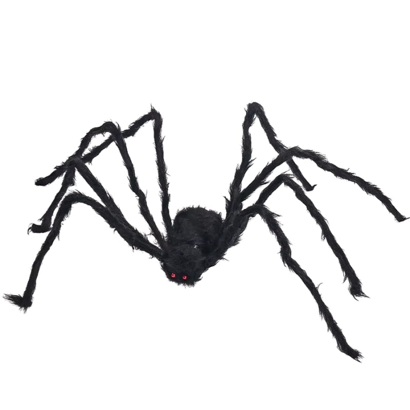 Scary Spider Halloween Decoration, Giant Halloween Spider with Bendable Legs and Red Eyes, Halloween Party Decor