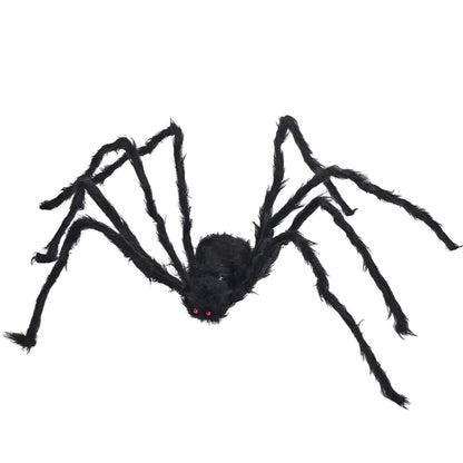 Scary Spider Halloween Decoration, Giant Halloween Spider with Bendable Legs and Red Eyes, Halloween Party Decor