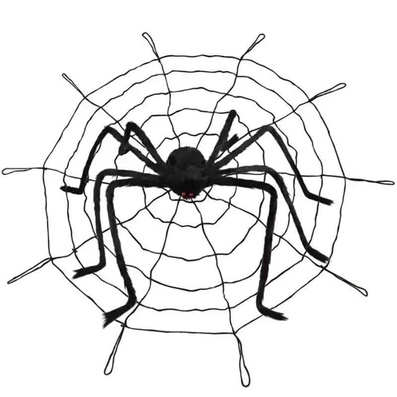 Scary Spider Halloween Decoration, Giant Halloween Spider with Bendable Legs and Red Eyes