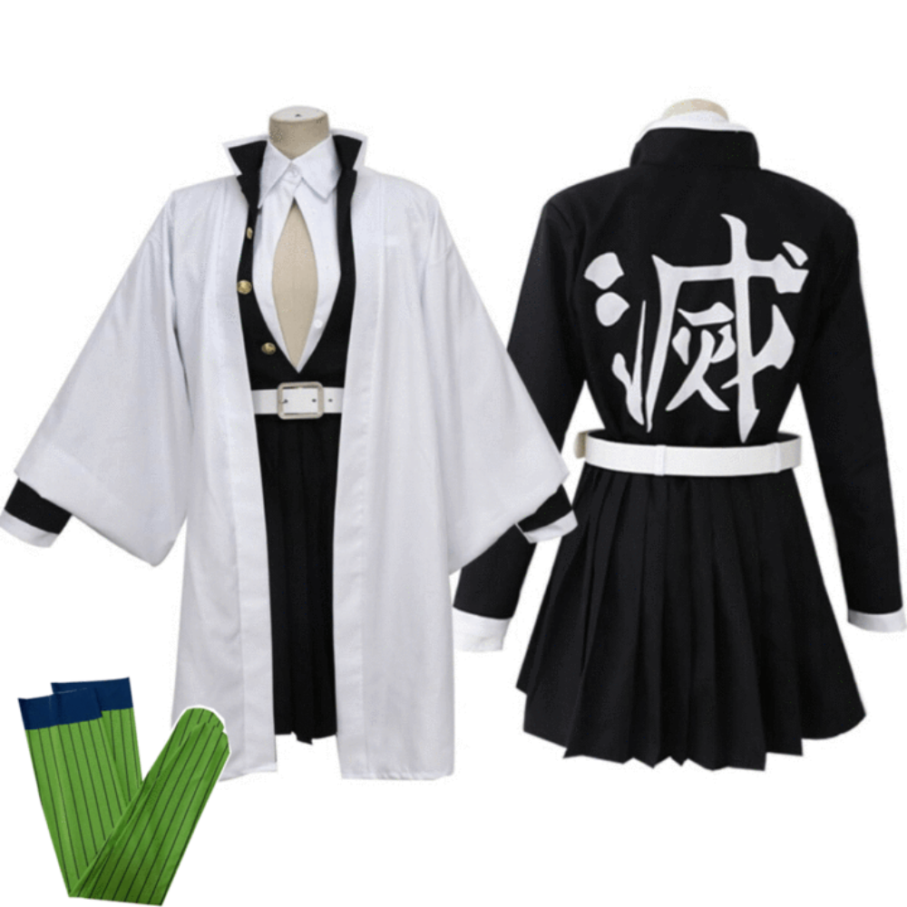 Kids Halloween Costumes, Anime Cosplay Costume with Haori Cloak and Obi Belt – image 10
