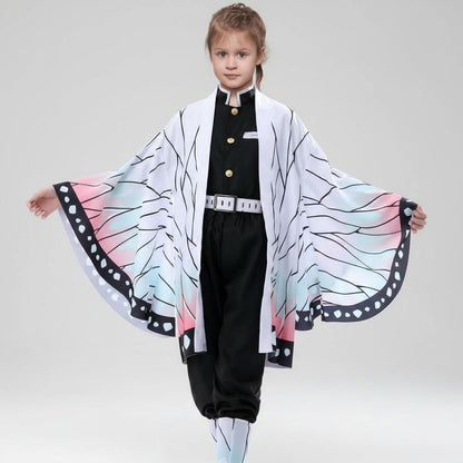 Kids Halloween Costumes, Anime Cosplay Costume with Haori Cloak and Obi Belt – image 4