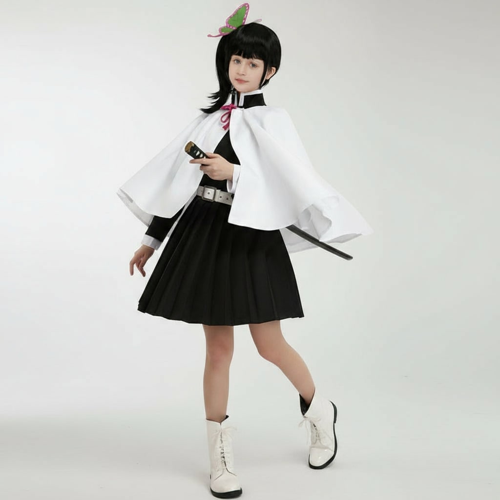 Kids Halloween Costumes, Anime Cosplay Costume with Haori Cloak and Obi Belt – image 6