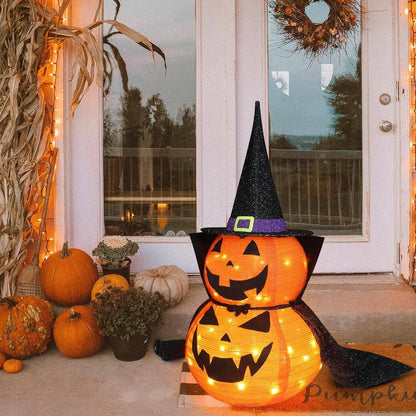 Halloween Pumpkins 3 ft, Lighted Pumpkin Decorations Set of 2 – image 4