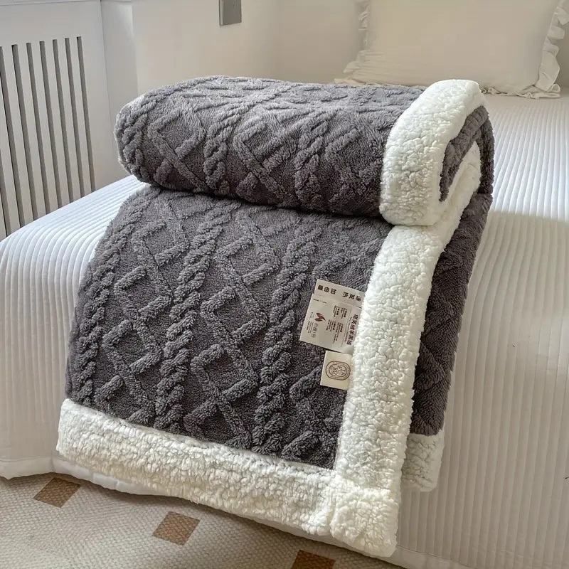 Soft Throw Blanket Reversible, Fluffy Couch Blanket