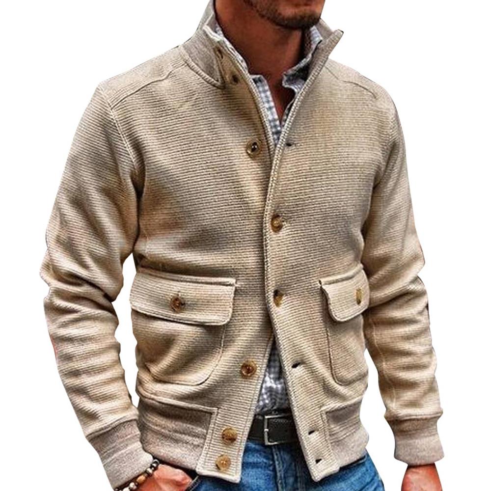 Mens Motorcycle Jacket with Stand Collar, Moto Jacket for Men with Flap Pockets, Casual Biker Jacket for Everyday