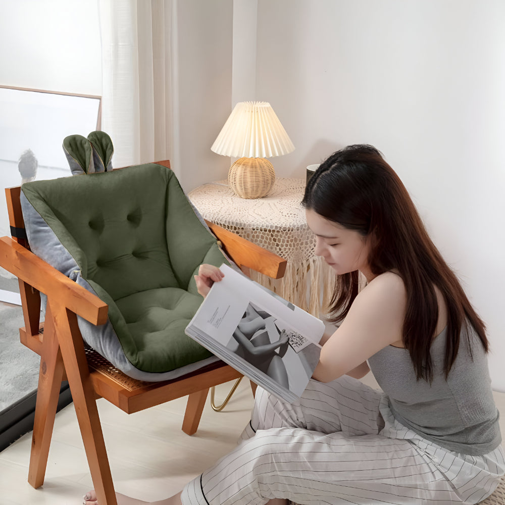 Office Chair Cushion with Backrest, Quilted Velvet Seat Cushion – image 6