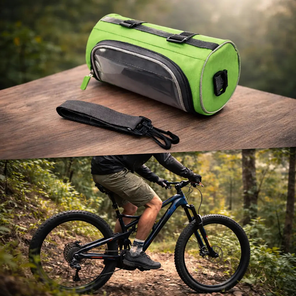 Bike Handlebar Bag with Phone Holder, Bicycle Phone Holder with Touchscreen Window – image 5