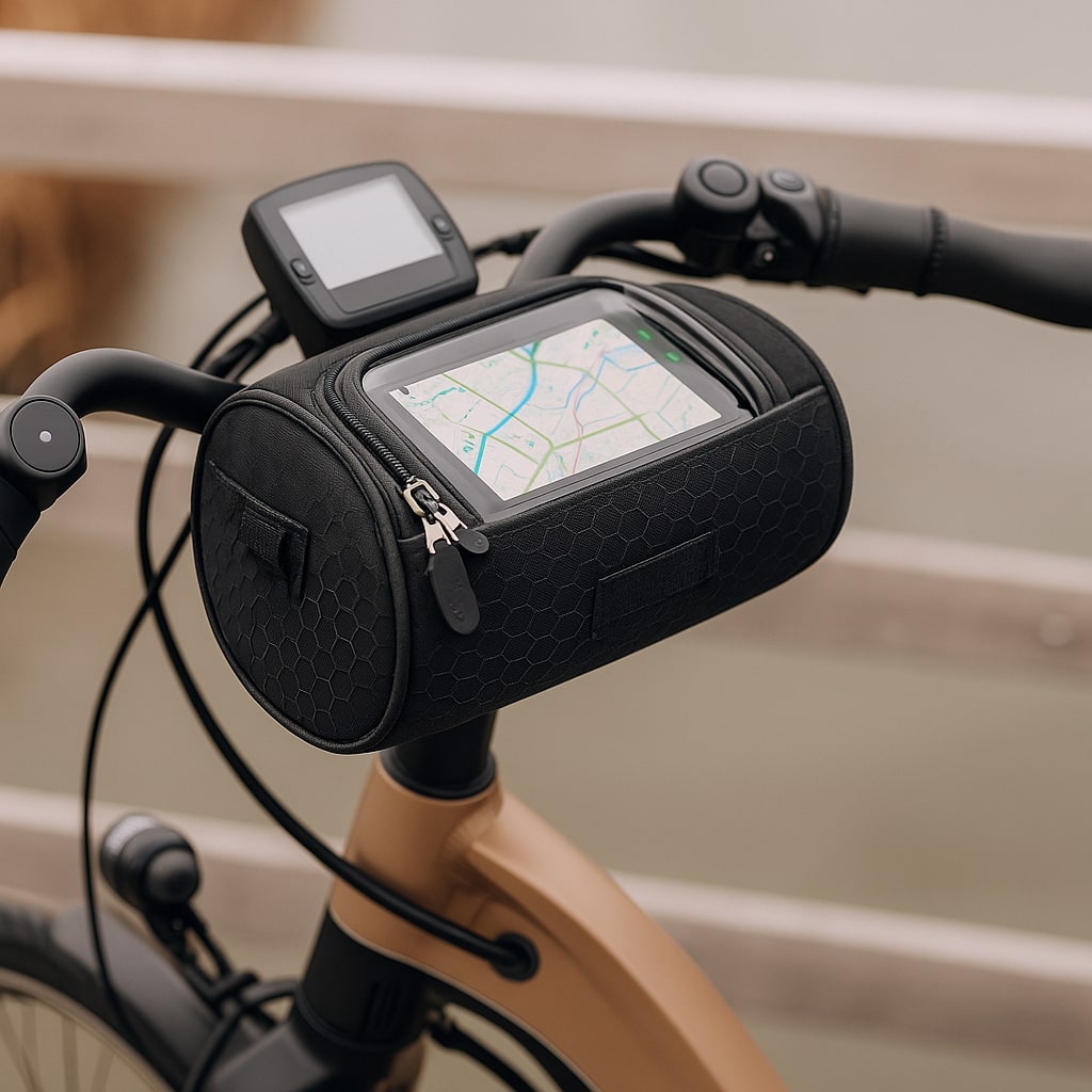 Bike Handlebar Bag with Phone Holder, Bicycle Phone Holder with Touchscreen Window – image 14