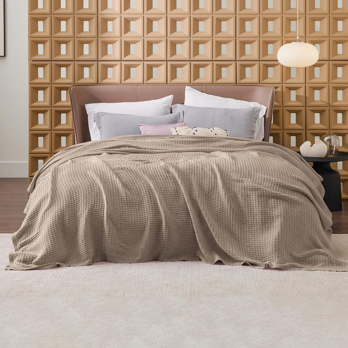 Cotton Throw Blanket, Waffle Weave King Size Blanket for All Seasons – image 13