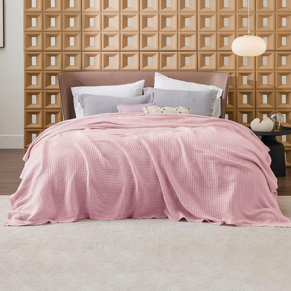 Cotton Throw Blanket, Waffle Weave King Size Blanket for All Seasons – image 19