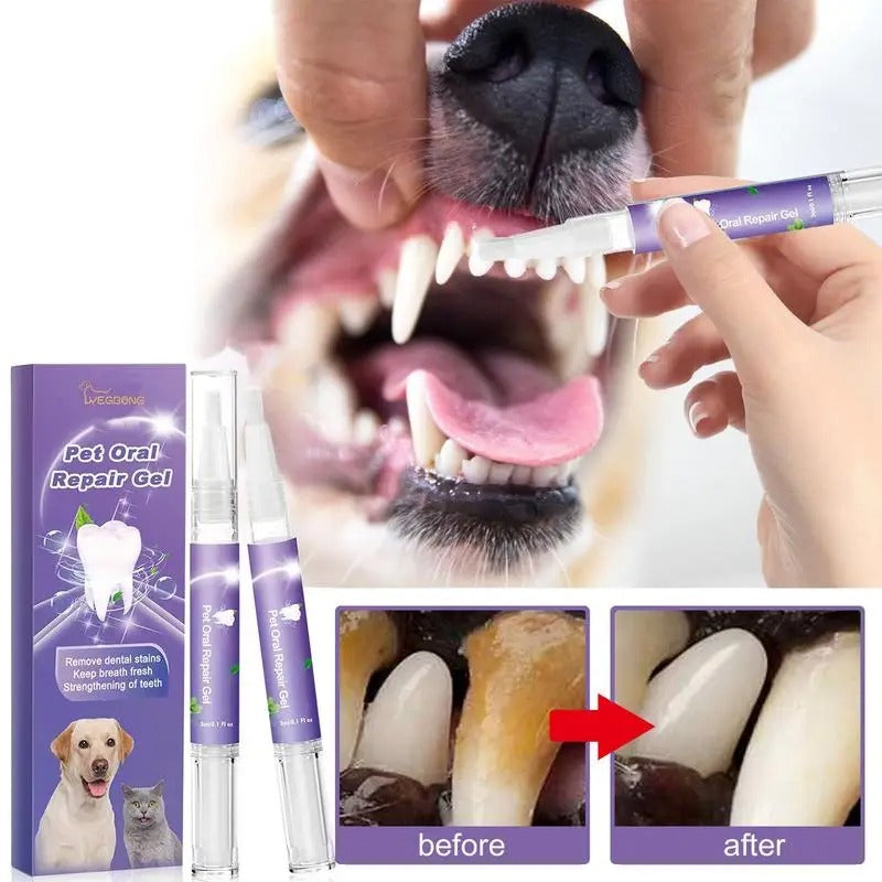 Pet Teeth Cleaning Pen for Dogs and Cats, Dog Teeth Cleaner with Brush Applicator, Dog Dental Care, Cat Dental Care
