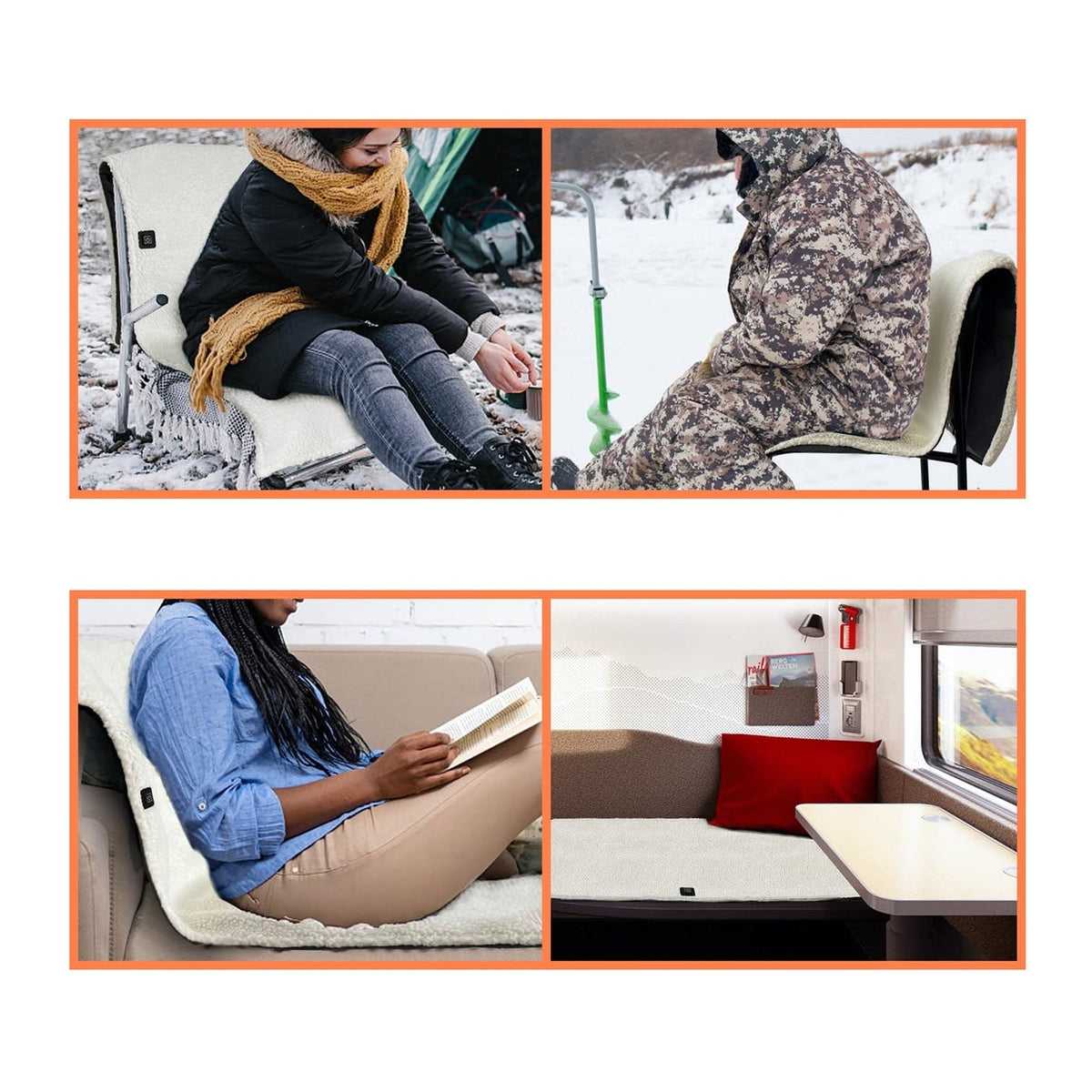 Heated Mat with Sherpa Fleece, Heated Floor Mat for Under Desk