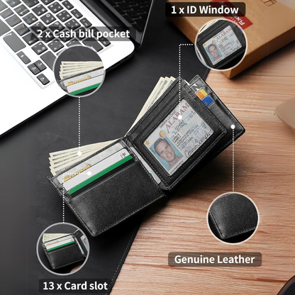 Bifold Leather Wallet with RFID Protection – image 10