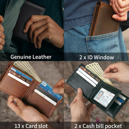 Card Holder Wallet with 13 Card Slots and ID Window – image 8